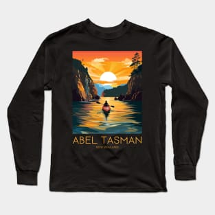 A Pop Art Travel Print of Abel Tasman National Park - New Zealand Long Sleeve T-Shirt